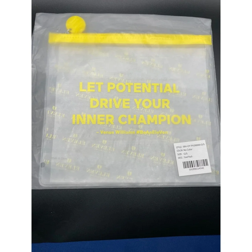 EleVen by Venus Williams Travel Pouch Clear Yellow Potential Graphic EBV-CP